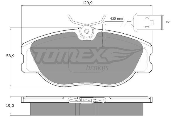 TOMEX BRAKES Комплект тормозных колодок, дисковый тормоз TX 12-441